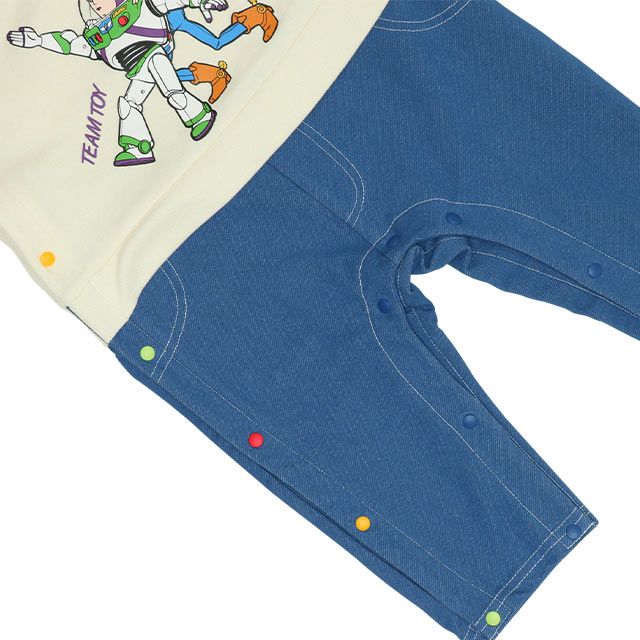 【ベビードール】トイ・ストーリー キャラクターロンパース 0225B / ウッディ バズ・ライトイヤー ベビーサイズ つなぎ 長袖 ボディ肌着 リンクコーデ ペアルック 親子コーデ 出産祝い