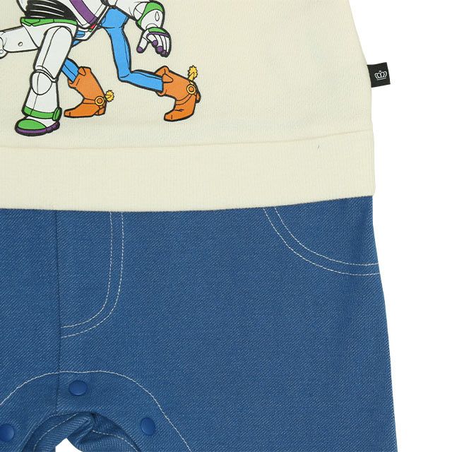 【ベビードール】トイ・ストーリー キャラクターロンパース 0225B / ウッディ バズ・ライトイヤー ベビーサイズ つなぎ 長袖 ボディ肌着 リンクコーデ ペアルック 親子コーデ 出産祝い