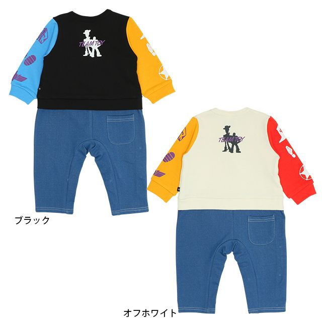 【ベビードール】トイ・ストーリー キャラクターロンパース 0225B / ウッディ バズ・ライトイヤー ベビーサイズ つなぎ 長袖 ボディ肌着 リンクコーデ ペアルック 親子コーデ 出産祝い