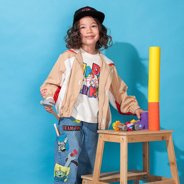 【ベビードール】リトルグリーンメン ウィンドブレーカー 0226K / トイ・ストーリー ベビーサイズ キッズ トップス ライトアウター 長袖 ジャンパー ジップパーカー ジャケット 羽織り 薄手 軽量 撥水加工