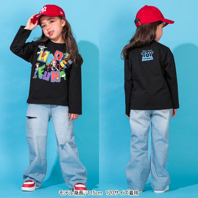 【ベビードール】親子お揃い トイ・ストーリー グラフィック ロンT 0227K / ウッディ バズ・ライトイヤー ベビーサイズ キッズ リンクコーデ ペアルック 親子コーデ トップス 長袖 クルーネック カットソー