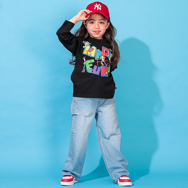 【ベビードール】親子お揃い トイ・ストーリー グラフィック ロンT 0227K / ウッディ バズ・ライトイヤー ベビーサイズ キッズ リンクコーデ ペアルック 親子コーデ トップス 長袖 クルーネック カットソー