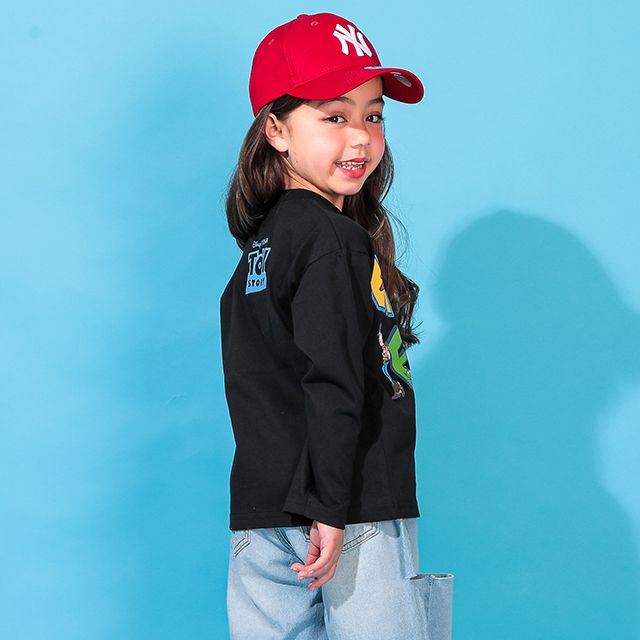 【ベビードール】親子お揃い トイ・ストーリー グラフィック ロンT 0227K / ウッディ バズ・ライトイヤー ベビーサイズ キッズ リンクコーデ ペアルック 親子コーデ トップス 長袖 クルーネック カットソー