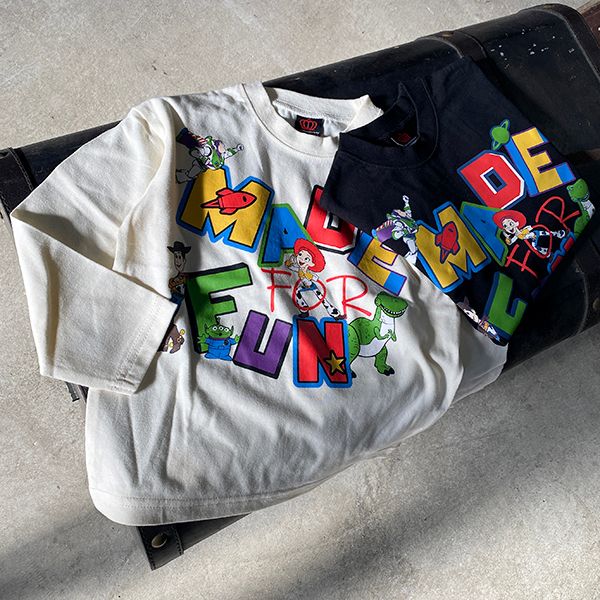 【ベビードール】親子お揃い トイ・ストーリー グラフィック ロンT 0227K / ウッディ バズ・ライトイヤー ベビーサイズ キッズ リンクコーデ ペアルック 親子コーデ トップス 長袖 クルーネック カットソー