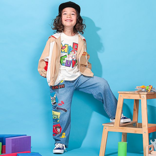 【ベビードール】親子お揃い トイ・ストーリー グラフィック ロンT 0227K / ウッディ バズ・ライトイヤー ベビーサイズ キッズ リンクコーデ ペアルック 親子コーデ トップス 長袖 クルーネック カットソー