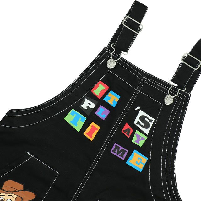 【ベビードール】トイ・ストーリー サロペット 0228K / ウッディ バズ・ライトイヤー エイリアン ベビーサイズ キッズ ボトムス ロングパンツ デニム 楽ちん ジーンズ ジーパン ゆったり ショルダーベルト長さ調整可