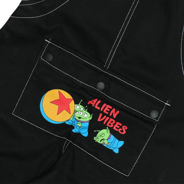 【ベビードール】トイ・ストーリー サロペット 0228K / ウッディ バズ・ライトイヤー エイリアン ベビーサイズ キッズ ボトムス ロングパンツ デニム 楽ちん ジーンズ ジーパン ゆったり ショルダーベルト長さ調整可