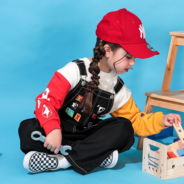 【ベビードール】トイ・ストーリー サロペット 0228K / ウッディ バズ・ライトイヤー エイリアン ベビーサイズ キッズ ボトムス ロングパンツ デニム 楽ちん ジーンズ ジーパン ゆったり ショルダーベルト長さ調整可