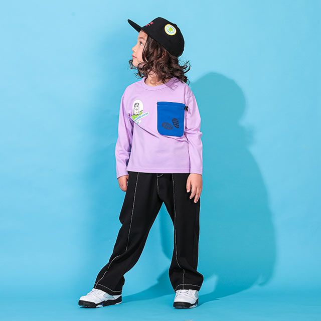 【ベビードール】バズ・ライトイヤー 巾着ポケット ロンT 0230K / トイ・ストーリー ベビーサイズ キッズ トップス 長袖 クルーネック カットソー