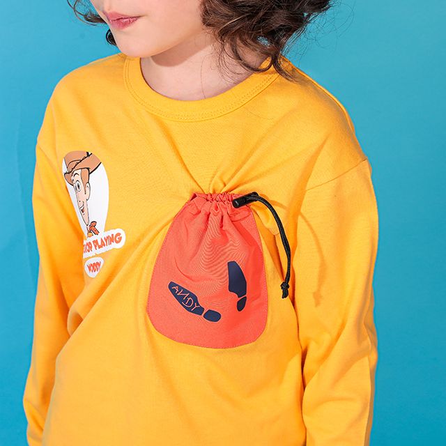 【ベビードール】ウッディ 巾着ポケット ロンT 0230K / トイ・ストーリー ベビーサイズ キッズ トップス 長袖 クルーネック カットソー