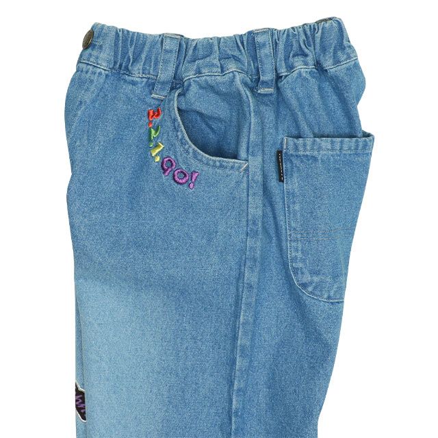 【ベビードール】トイ・ストーリー ポケット付 デニムロングパンツ 0231K / ウッディ バズ・ライトイヤー エイリアン ベビーサイズ キッズ 長ズボン ボトムス ジーンズ ジーパン ストレート ウエスト総ゴム ゴム穴付 ポケット