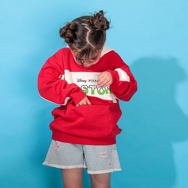 【ベビードール】トイ・ストーリー 立体ロゴパーカー 0233K / ウッディ バズ・ライトイヤー ジェシー ベビーサイズ キッズ トップス 長袖 プルオーバー ワイドシルエット