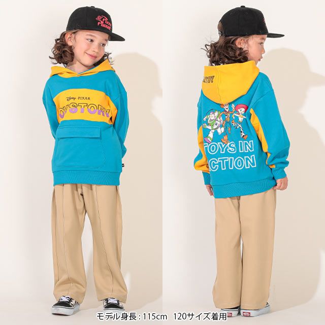 【ベビードール】トイ・ストーリー 立体ロゴパーカー 0233K / ウッディ バズ・ライトイヤー ジェシー ベビーサイズ キッズ トップス 長袖 プルオーバー ワイドシルエット