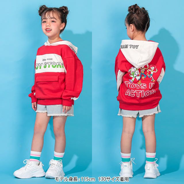 【ベビードール】トイ・ストーリー 立体ロゴパーカー 0233K / ウッディ バズ・ライトイヤー ジェシー ベビーサイズ キッズ トップス 長袖 プルオーバー ワイドシルエット