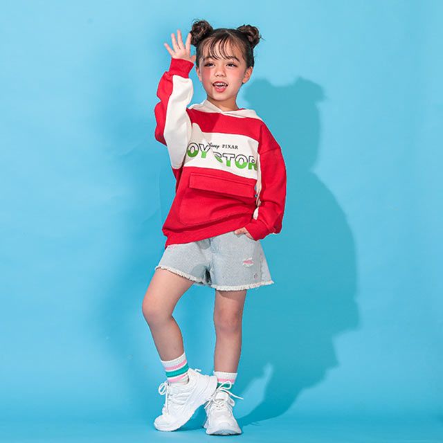 【ベビードール】トイ・ストーリー 立体ロゴパーカー 0233K / ウッディ バズ・ライトイヤー ジェシー ベビーサイズ キッズ トップス 長袖 プルオーバー ワイドシルエット