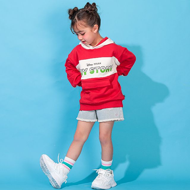 【ベビードール】トイ・ストーリー 立体ロゴパーカー 0233K / ウッディ バズ・ライトイヤー ジェシー ベビーサイズ キッズ トップス 長袖 プルオーバー ワイドシルエット