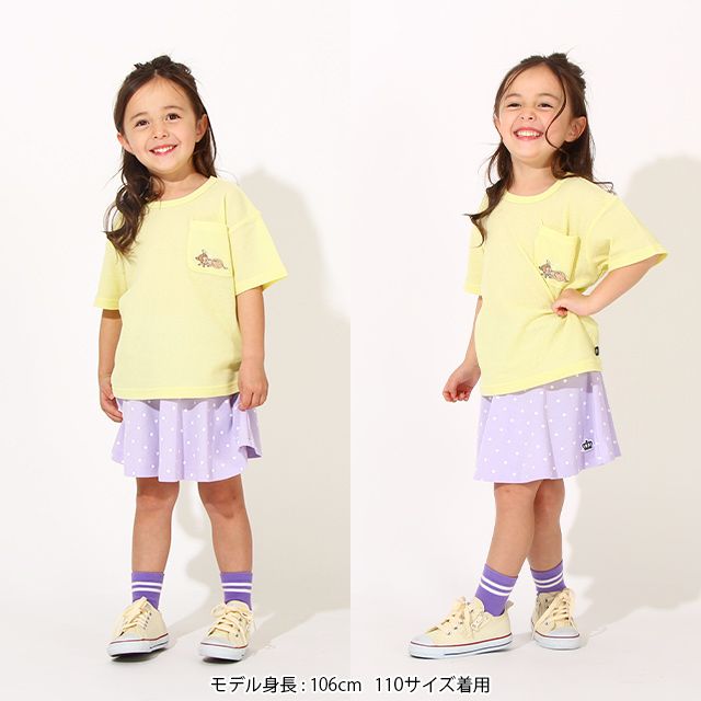 ディズニー ワンポイント刺繍メッシュTシャツ 6840K バンビ