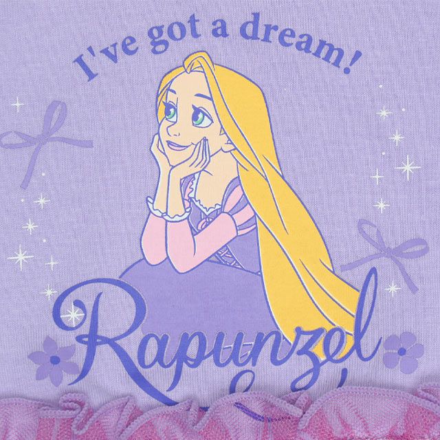 【ベビードール】ラプンツェル プリンセス / ドッキングワンピース 0264K / ベビーサイズ キッズ 天竺素材 チュールワンピ スカート バレエコア ドレス 仮装 コスチューム コスプレ