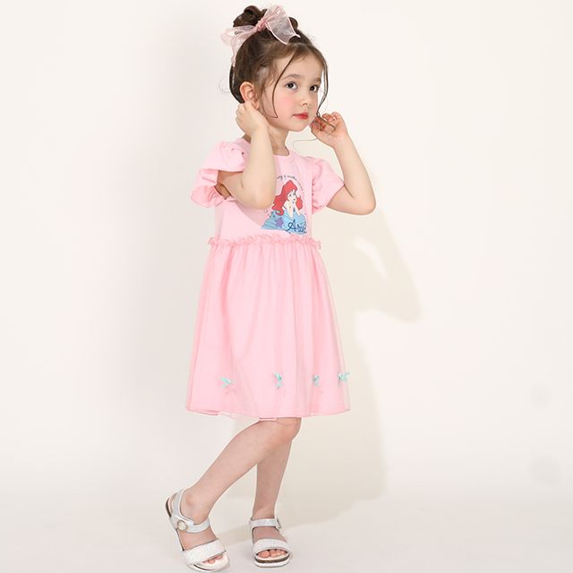 【ベビードール】アリエル プリンセス / ドッキングワンピース 0264K / ベビーサイズ キッズ 天竺素材 チュールワンピ スカート バレエコア ドレス 仮装 コスチューム コスプレ