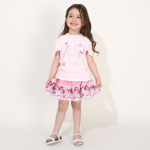 【ベビードール】アリエル プリンセス / フリル&times;キャミソールワンピースセット 0265K / ベビーサイズ キッズ ワンピース スカート 半袖 肩出し ドレス セットアイテム 仮装 コスチューム コスプレ