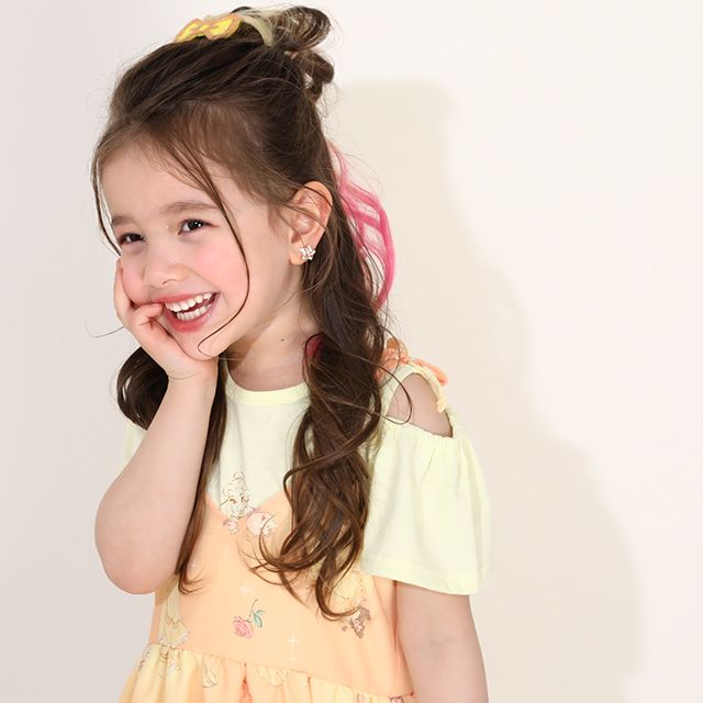 【ベビードール】ベル プリンセス / フリル&times;キャミソールワンピースセット 0265K / ベビーサイズ キッズ ワンピース スカート 半袖 肩出し ドレス セットアイテム 仮装 コスチューム コスプレ