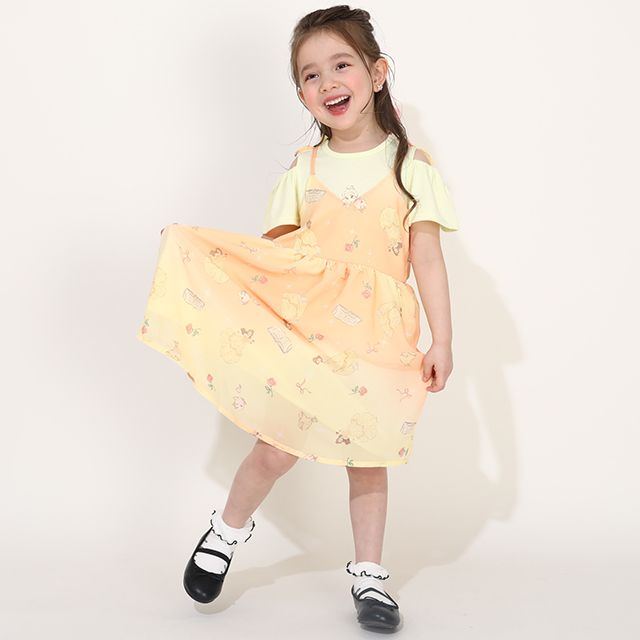 【ベビードール】ベル プリンセス / フリル&times;キャミソールワンピースセット 0265K / ベビーサイズ キッズ ワンピース スカート 半袖 肩出し ドレス セットアイテム 仮装 コスチューム コスプレ