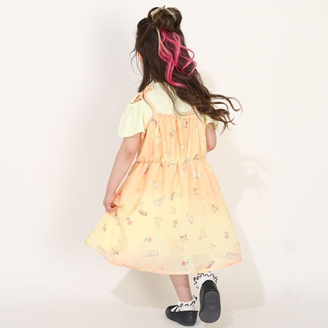 【ベビードール】ベル プリンセス / フリル&times;キャミソールワンピースセット 0265K / ベビーサイズ キッズ ワンピース スカート 半袖 肩出し ドレス セットアイテム 仮装 コスチューム コスプレ