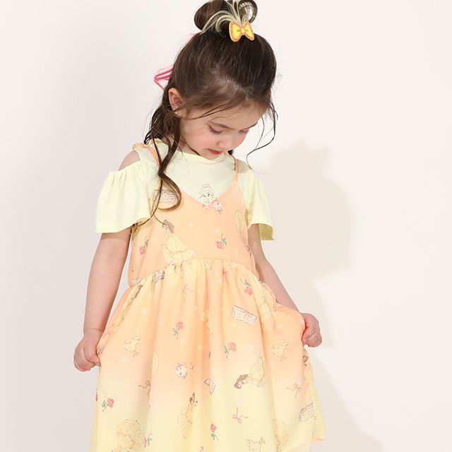 【ベビードール】ベル プリンセス / フリル&times;キャミソールワンピースセット 0265K / ベビーサイズ キッズ ワンピース スカート 半袖 肩出し ドレス セットアイテム 仮装 コスチューム コスプレ