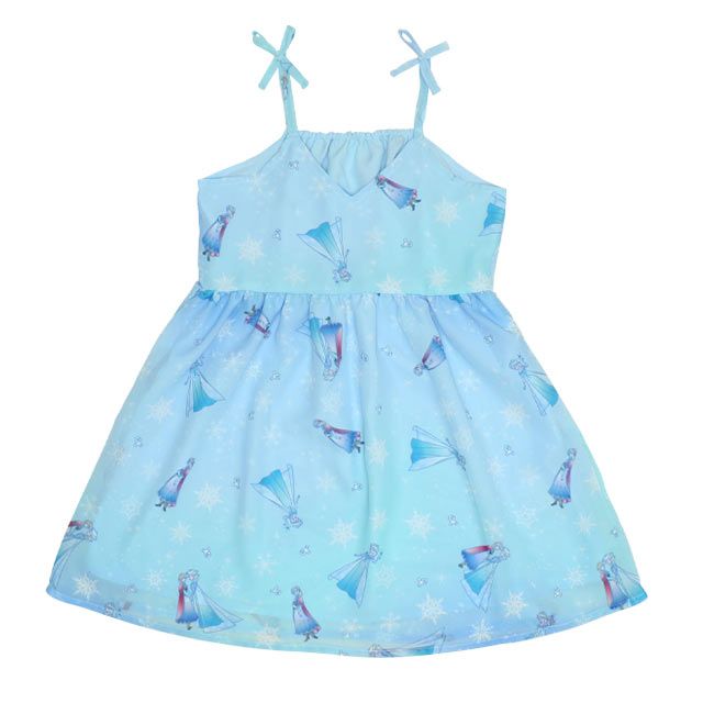 【ベビードール】アナ エルサ プリンセス / フリル&times;キャミソールワンピースセット 0265K / ベビーサイズ キッズ ワンピース スカート 半袖 肩出し ドレス セットアイテム 仮装 コスチューム コスプレ