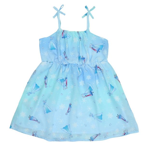 【ベビードール】アナ エルサ プリンセス / フリル&times;キャミソールワンピースセット 0265K / ベビーサイズ キッズ ワンピース スカート 半袖 肩出し ドレス セットアイテム 仮装 コスチューム コスプレ