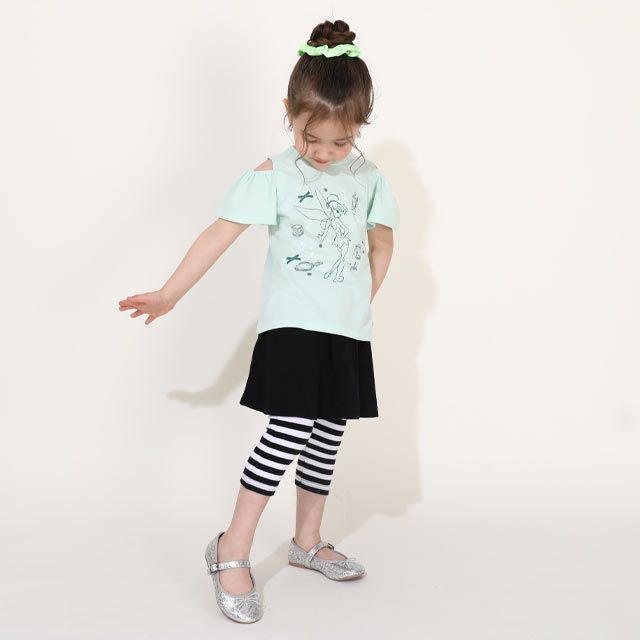 【ベビードール】ティンカーベル プリンセス / フリル&times;キャミソールワンピースセット 0265K / ベビーサイズ キッズ ワンピース スカート 半袖 肩出し ドレス セットアイテム 仮装 コスチューム コスプレ