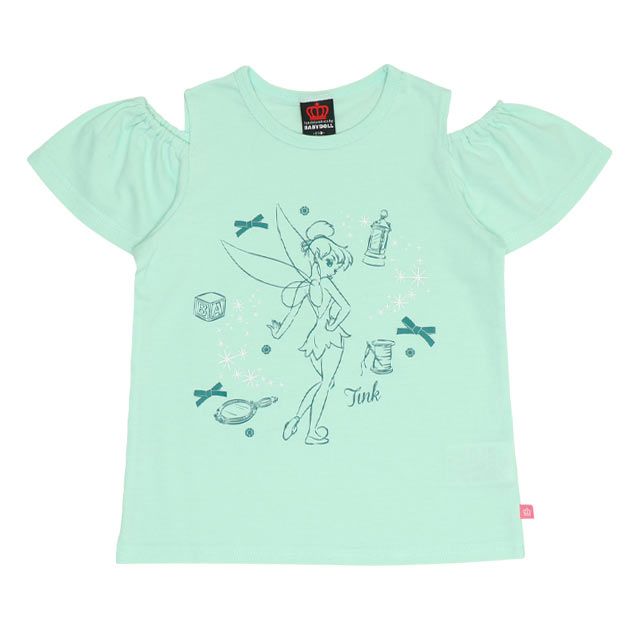 【ベビードール】ティンカーベル プリンセス / フリル&times;キャミソールワンピースセット 0265K / ベビーサイズ キッズ ワンピース スカート 半袖 肩出し ドレス セットアイテム 仮装 コスチューム コスプレ