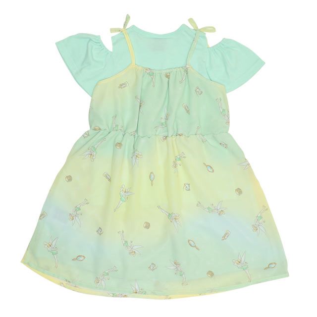 【ベビードール】ティンカーベル プリンセス / フリル&times;キャミソールワンピースセット 0265K / ベビーサイズ キッズ ワンピース スカート 半袖 肩出し ドレス セットアイテム 仮装 コスチューム コスプレ