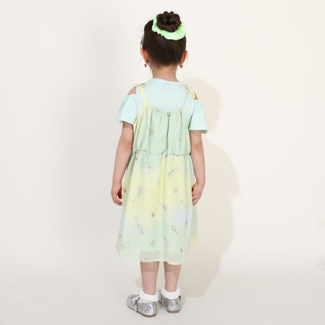 【ベビードール】ティンカーベル プリンセス / フリル&times;キャミソールワンピースセット 0265K / ベビーサイズ キッズ ワンピース スカート 半袖 肩出し ドレス セットアイテム 仮装 コスチューム コスプレ