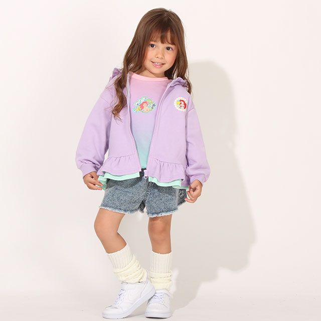 公式 ショップディズニー ベビードール ディズニー プリンセスフリルフードジップパーカー 7030k アリエル