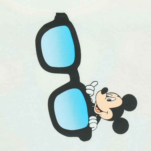【ベビードール】ミッキー 親子お揃い サングラスTシャツ 0290K / ベビーサイズ キッズ リンクコーデ ペアルック 親子コーデ トップス 半袖 ワイドシルエット 天竺素材