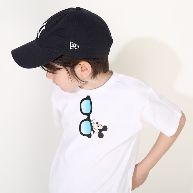 【ベビードール】ミッキー 親子お揃い サングラスTシャツ 0290K / ベビーサイズ キッズ リンクコーデ ペアルック 親子コーデ トップス 半袖 ワイドシルエット 天竺素材