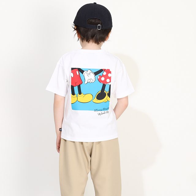 【ベビードール】ミッキー 親子お揃い サングラスTシャツ 0290K / ベビーサイズ キッズ リンクコーデ ペアルック 親子コーデ トップス 半袖 ワイドシルエット 天竺素材