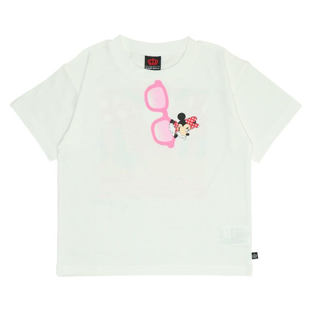 【ベビードール】ミニー 親子お揃い サングラスTシャツ 0290K / ベビーサイズ キッズ リンクコーデ ペアルック 親子コーデ トップス 半袖 ワイドシルエット 天竺素材
