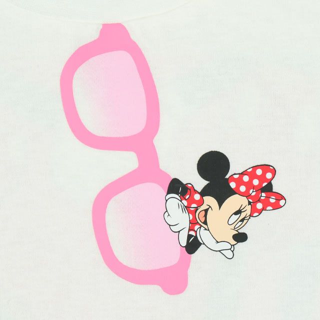 【ベビードール】ミニー 親子お揃い サングラスTシャツ 0290K / ベビーサイズ キッズ リンクコーデ ペアルック 親子コーデ トップス 半袖 ワイドシルエット 天竺素材