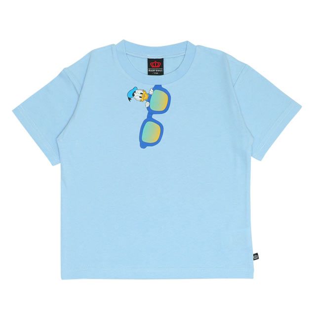 【ベビードール】ドナルド 親子お揃い サングラスTシャツ 0290K / ベビーサイズ キッズ リンクコーデ ペアルック 親子コーデ トップス 半袖 ワイドシルエット 天竺素材