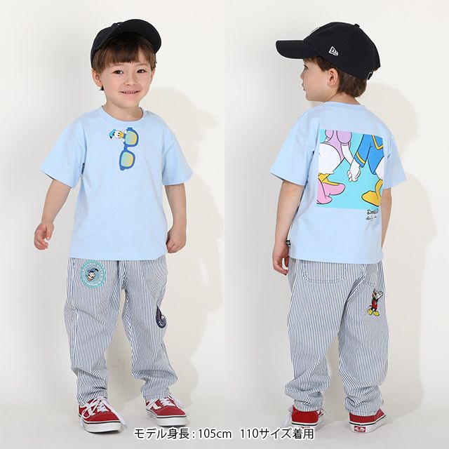【ベビードール】ドナルド 親子お揃い サングラスTシャツ 0290K / ベビーサイズ キッズ リンクコーデ ペアルック 親子コーデ トップス 半袖 ワイドシルエット 天竺素材