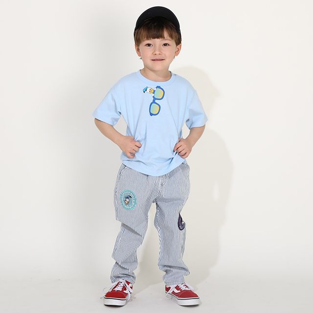 【ベビードール】ドナルド 親子お揃い サングラスTシャツ 0290K / ベビーサイズ キッズ リンクコーデ ペアルック 親子コーデ トップス 半袖 ワイドシルエット 天竺素材