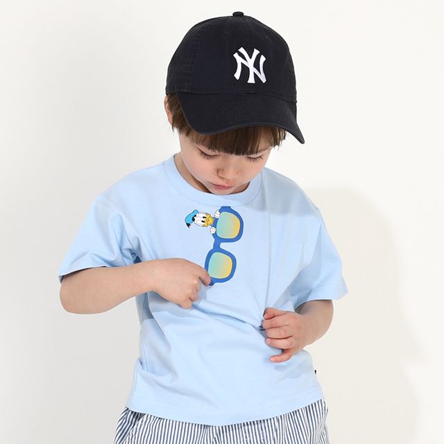 【ベビードール】ドナルド 親子お揃い サングラスTシャツ 0290K / ベビーサイズ キッズ リンクコーデ ペアルック 親子コーデ トップス 半袖 ワイドシルエット 天竺素材