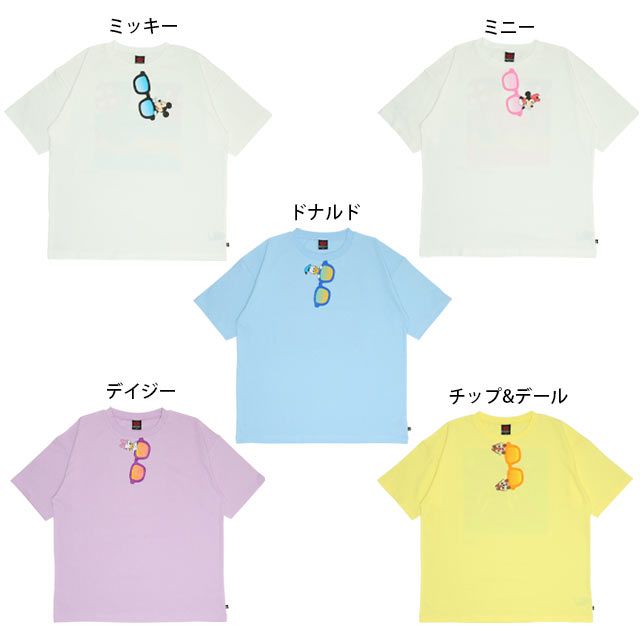 【ベビードール】ミニー 親子お揃い サングラスTシャツ 0290A / 大人 ユニセックス 男女兼用 リンクコーデ ペアルック 親子コーデ トップス 半袖 ワイドシルエット 天竺素材