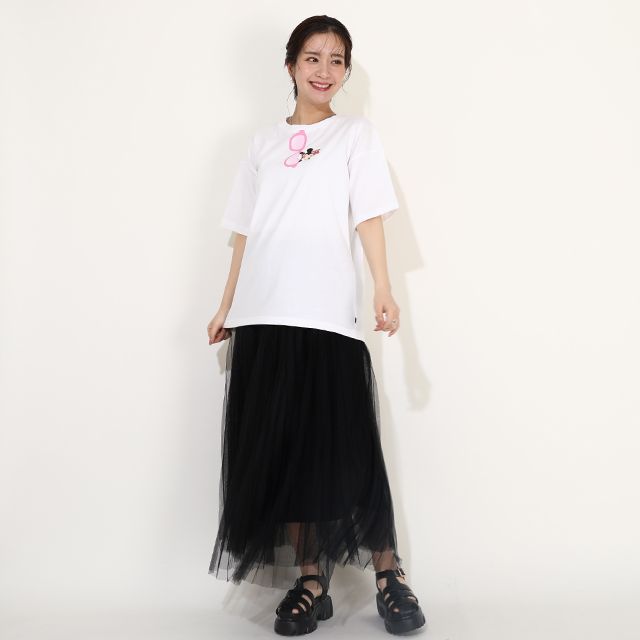 【ベビードール】ミニー 親子お揃い サングラスTシャツ 0290A / 大人 ユニセックス 男女兼用 リンクコーデ ペアルック 親子コーデ トップス 半袖 ワイドシルエット 天竺素材