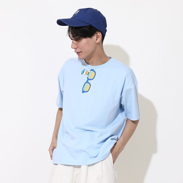 【ベビードール】ドナルド 親子お揃い サングラスTシャツ 0290A / 大人 ユニセックス 男女兼用 リンクコーデ ペアルック 親子コーデ トップス 半袖 ワイドシルエット 天竺素材