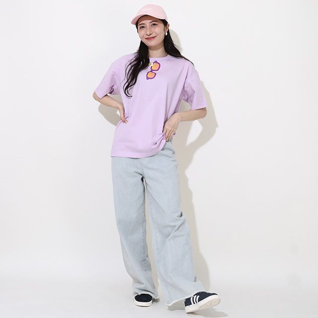 【ベビードール】デイジー 親子お揃い サングラスTシャツ 0290A / 大人 ユニセックス 男女兼用 リンクコーデ ペアルック 親子コーデ トップス 半袖 ワイドシルエット 天竺素材