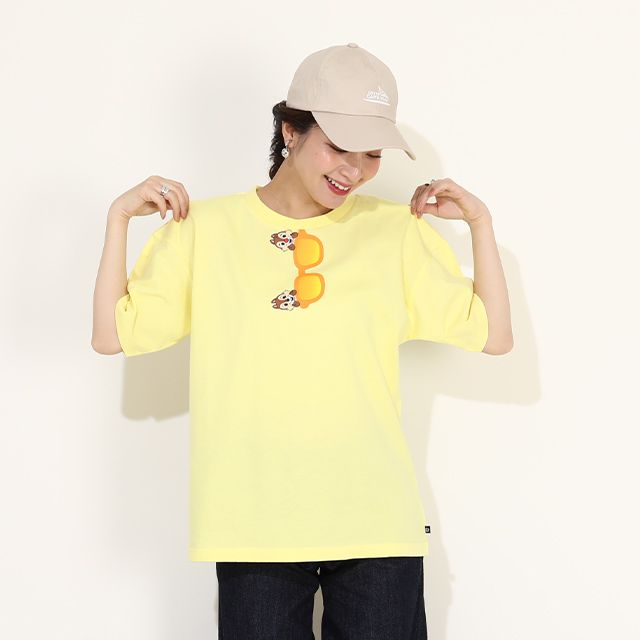 【ベビードール】チップ デール 親子お揃い サングラスTシャツ 0290A / 大人 ユニセックス 男女兼用 リンクコーデ ペアルック 親子コーデ トップス 半袖 ワイドシルエット 天竺素材