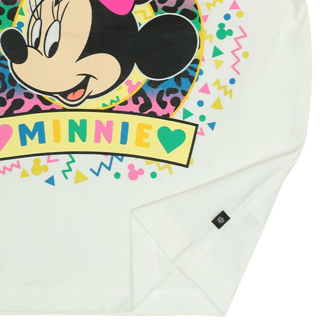 【ベビードール】ミニー 親子お揃い カラフルBIGフェイスTシャツ 0291K / ベビーサイズ キッズ リンクコーデ ペアルック 親子コーデ トップス 半袖 クルーネック カットソー ワイドシルエット 天竺素材